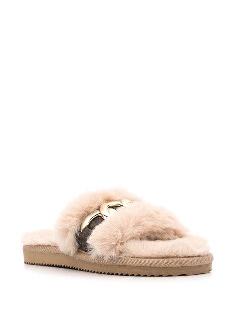 michael michael kors scarlett faux fur slide sandal|MICHAEL Michael Kors Women's Scarlett Slipper Sandals.